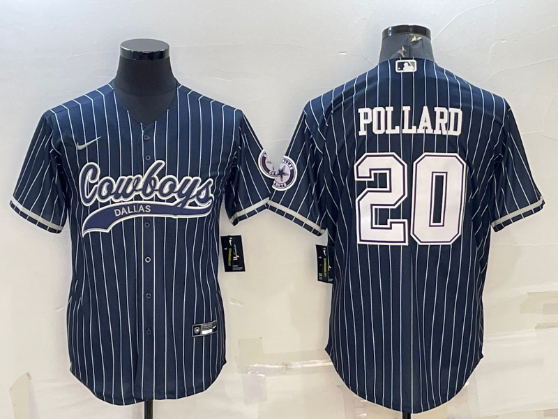Men's Dallas Cowboys Tony Pollard Navy Player Jersey Joint Edition football jersey product view 1