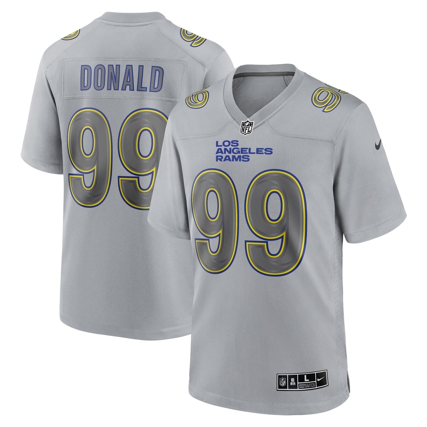 Aaron Donald Los Angeles Rams Atmosphere Fashion Game Jersey - Gray football jersey product view 1