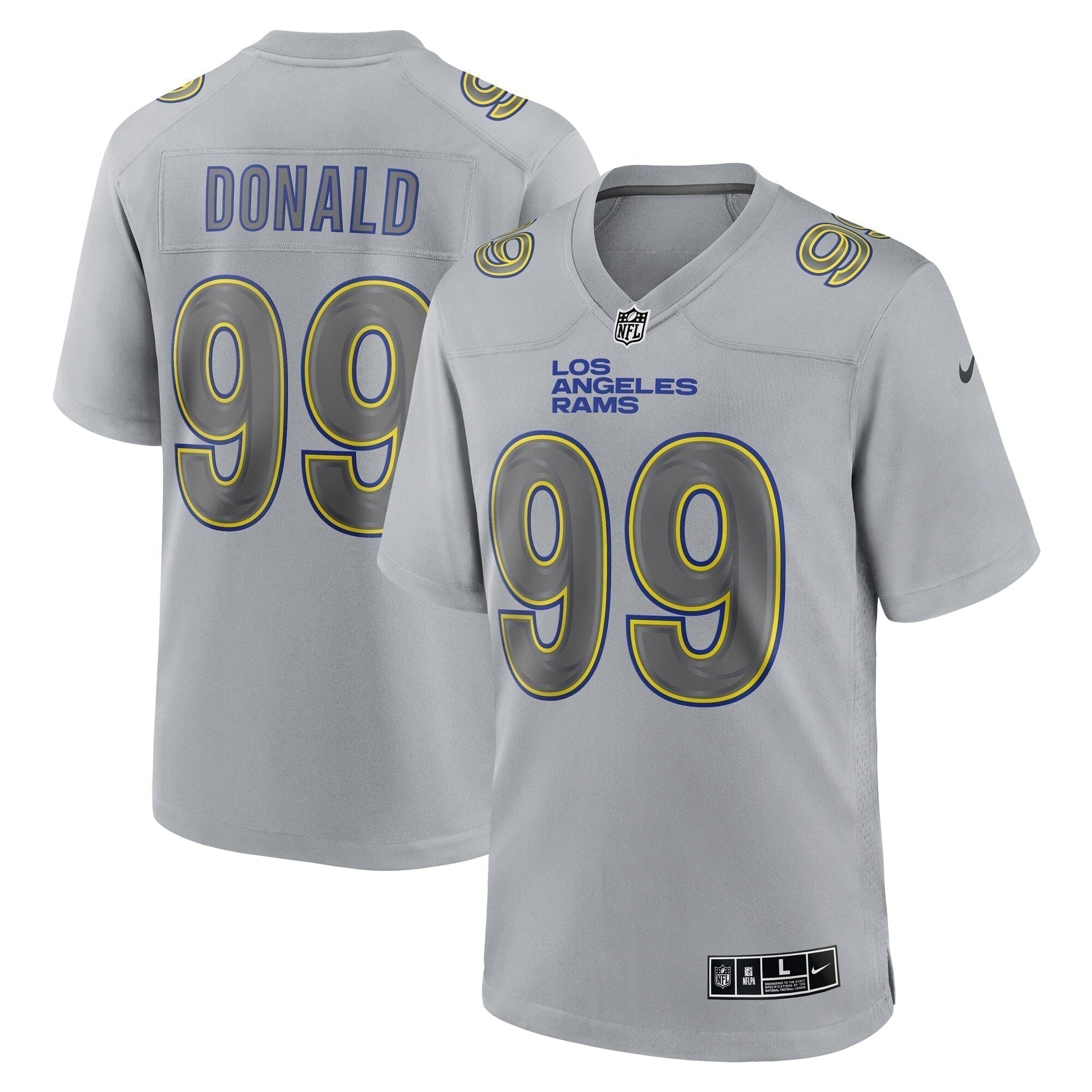 Aaron Donald Los Angeles Rams Atmosphere Fashion Game Jersey - Gray football jersey product view 1