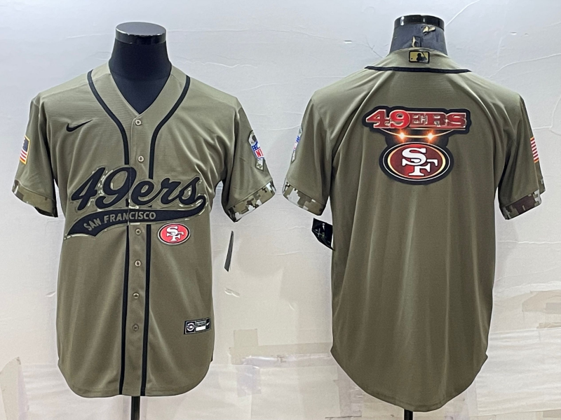 Men's San Francisco 49ers Olive 2022 Salute To Service Retired Player Limited Jersey2 football jersey product view 1