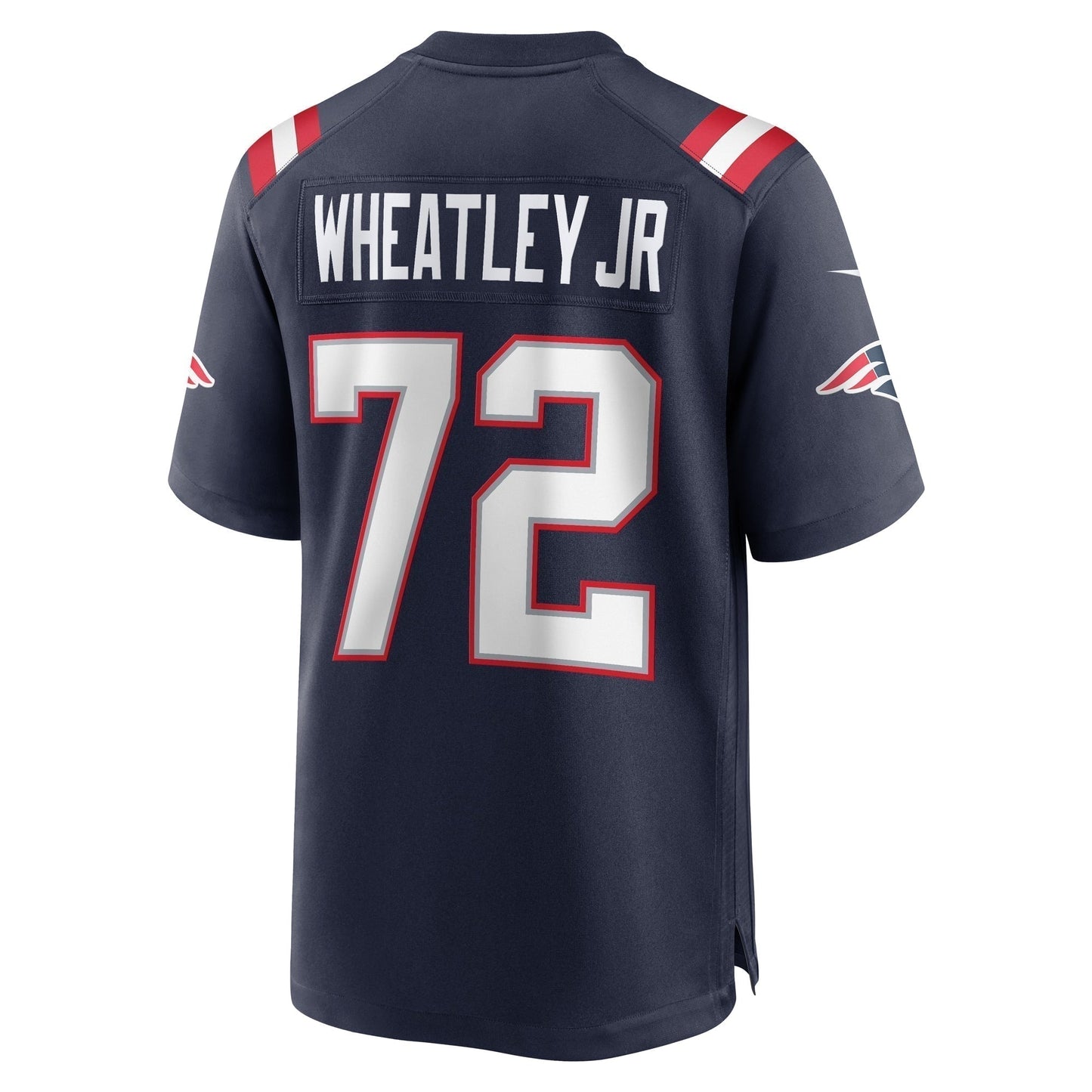 Tyrone Wheatley New England Patriots Team Game Jersey - Navy football jersey product view 3