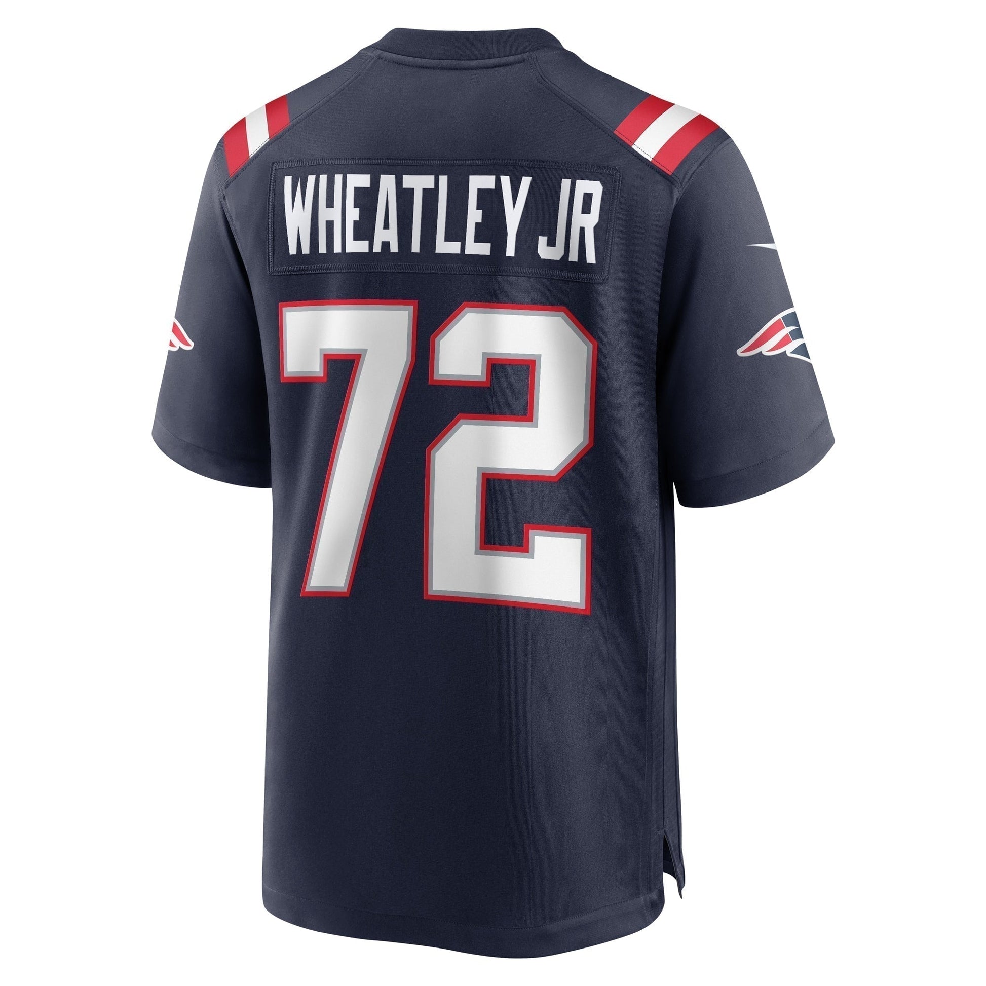 Tyrone Wheatley New England Patriots Team Game Jersey - Navy football jersey product view 3