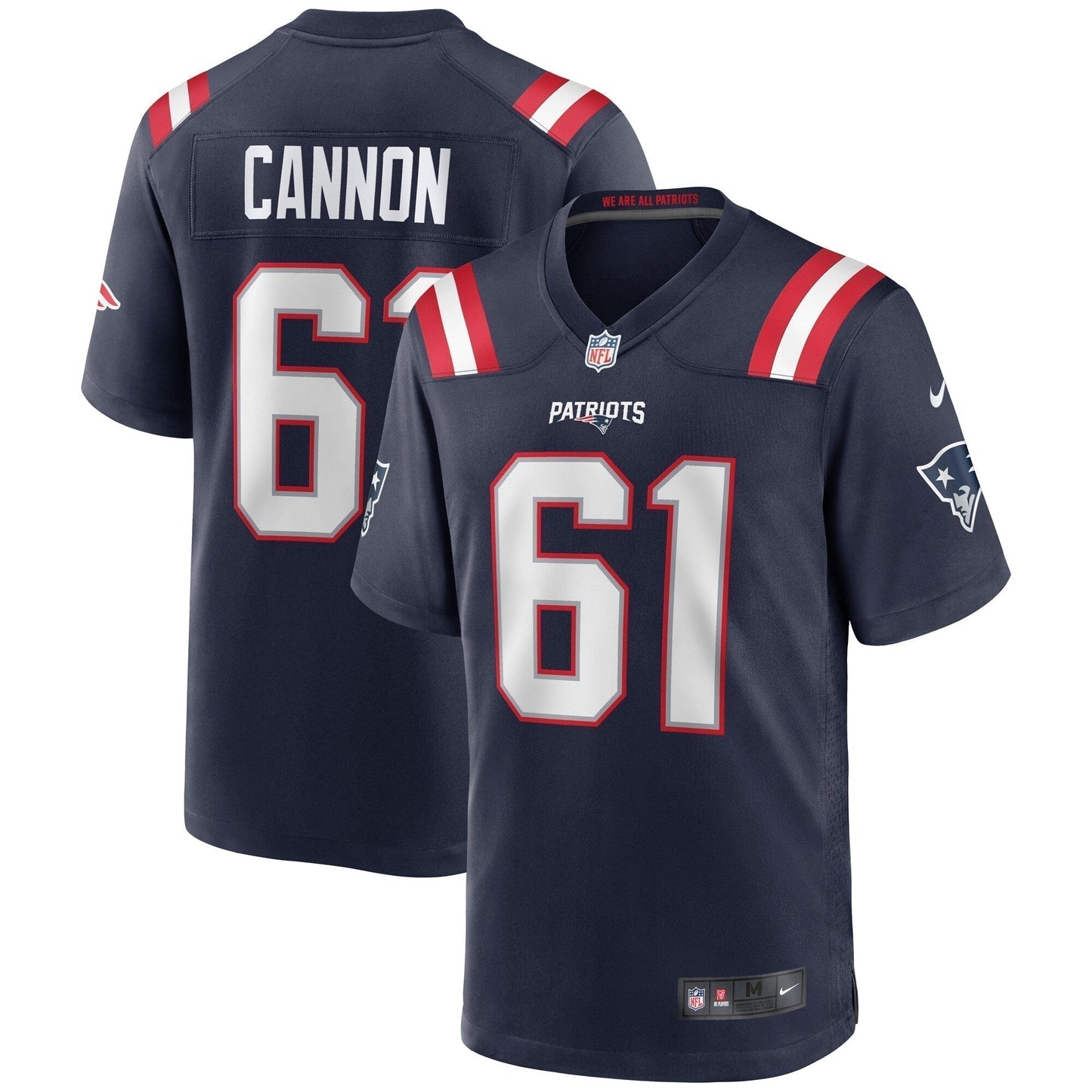 Marcus Cannon New England Patriots Game Jersey - Navy football jersey product view 1