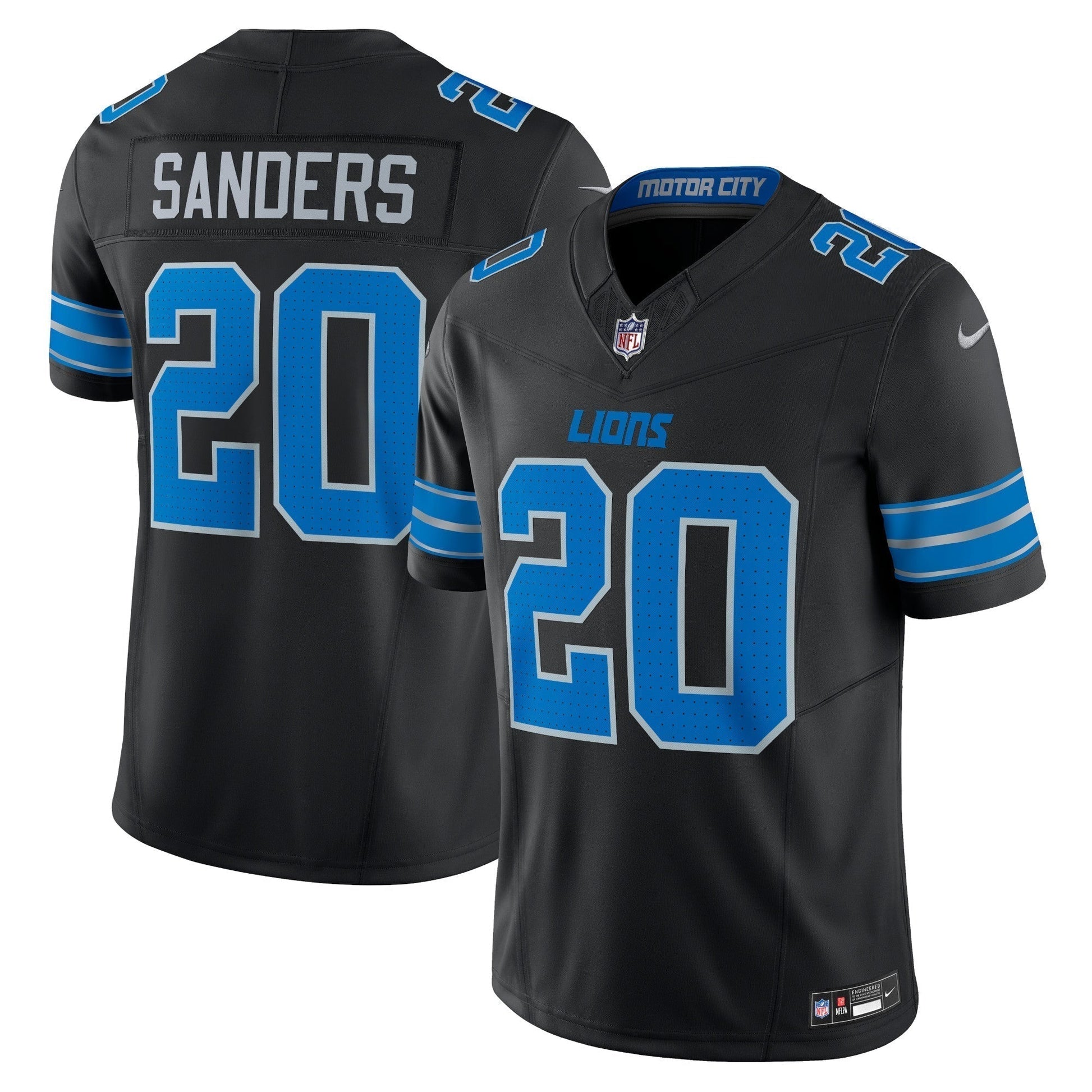 Barry Sanders Detroit Lions 2nd Alternate Vapor F.U.S.E. Limited Jersey - Black football jersey product view 1