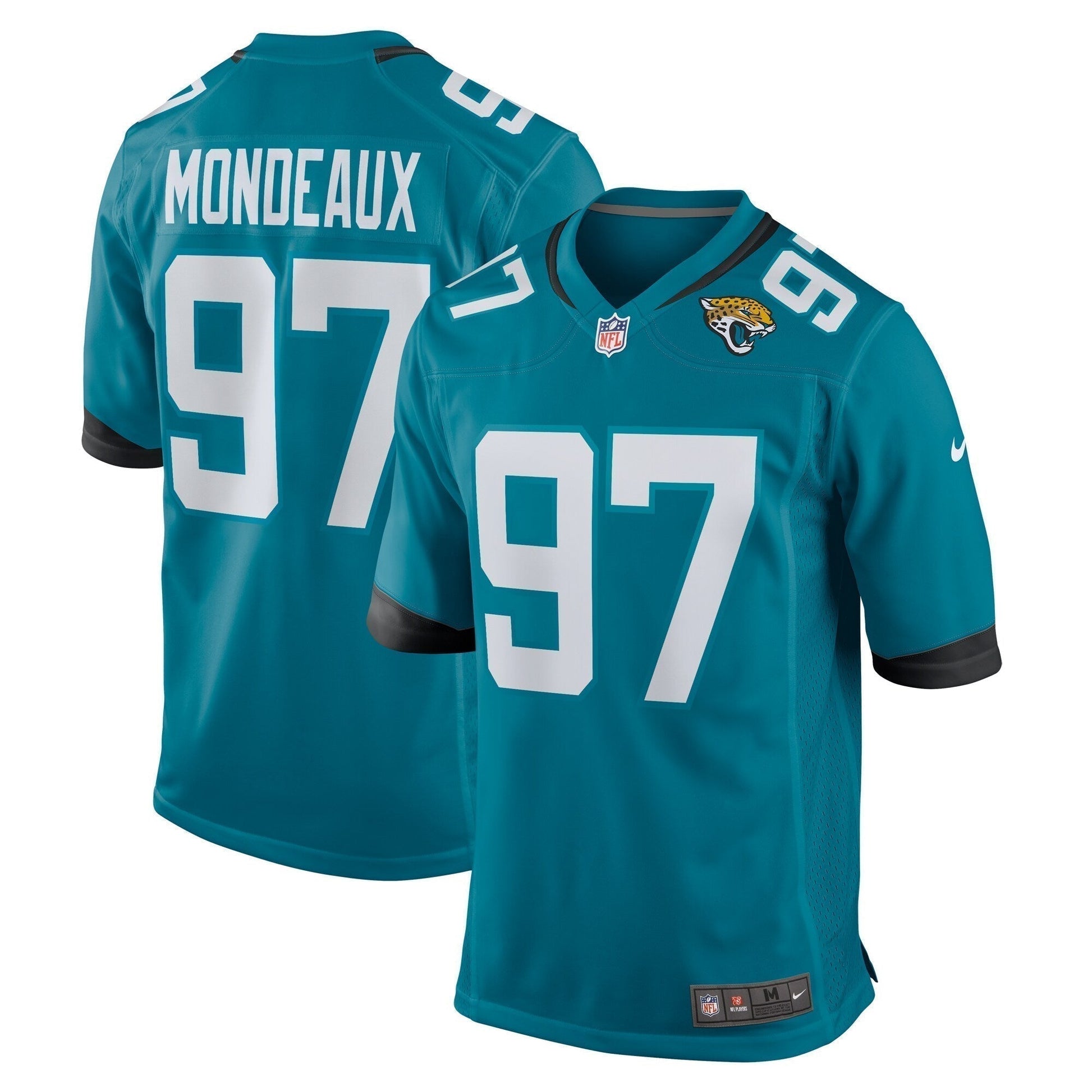 Henry Mondeaux Jacksonville Jaguars Game Jersey - Teal football jersey product view 1