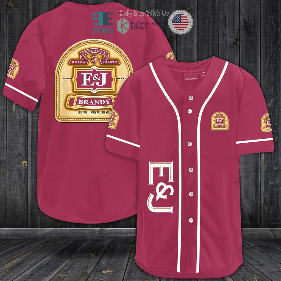BEST E&J Brandy logo pink Baseball Jersey Unisex T-shirt, Sweatshirt, Hoodie, Long Sleeve Tee - T-Shirt, Sweatshirt, Hoodie