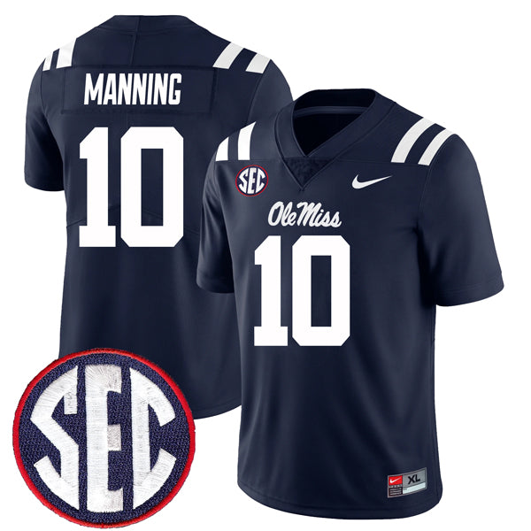 Eli Manning Ole Miss Rebels Jersey - Navy sports jersey product view 1