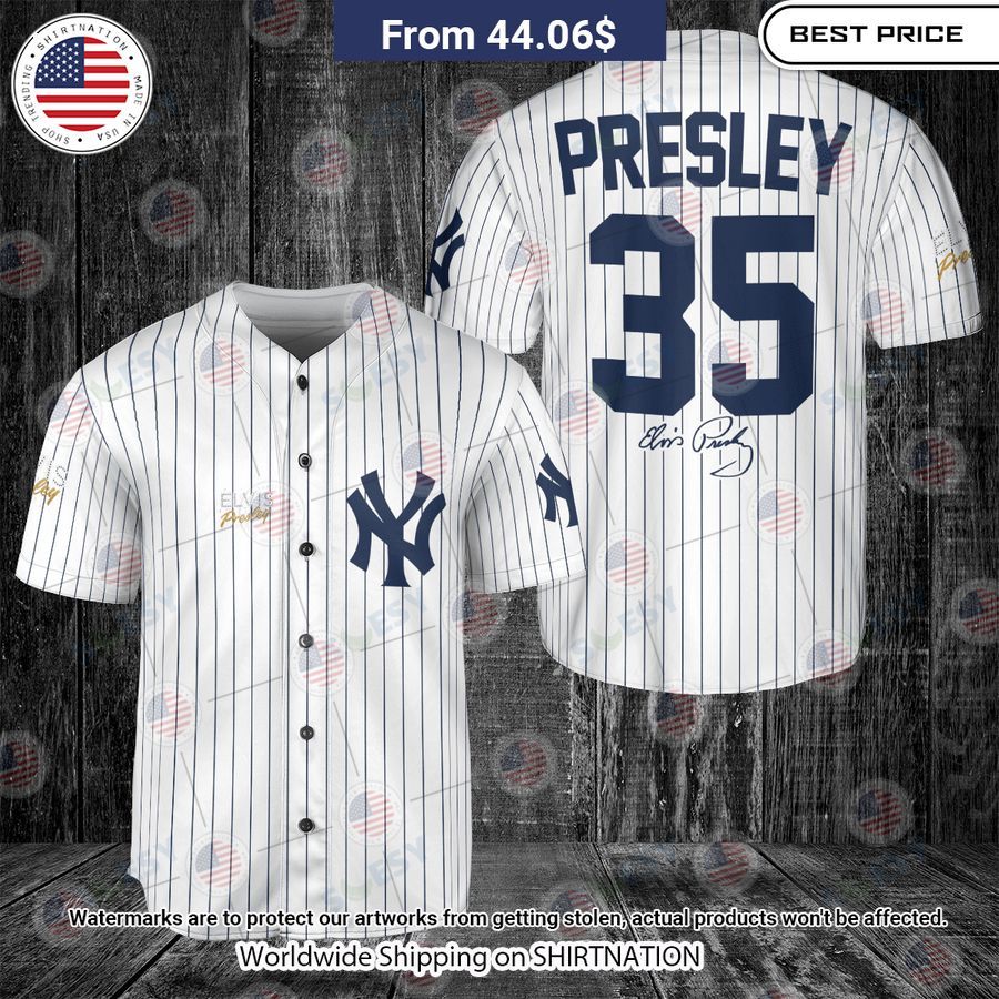 Elvis Presley 35 New York Yankees Baseball Jersey Unisex T-shirt, Sweatshirt, Hoodie, Long Sleeve Tee - T-Shirt, Sweatshirt, Hoodie