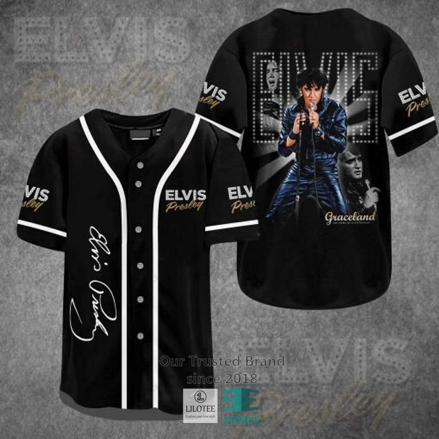 Elvis Presley Graceland Black Baseball Jersey Unisex T-shirt, Sweatshirt, Hoodie, Long Sleeve Tee - T-Shirt, Sweatshirt, Hoodie