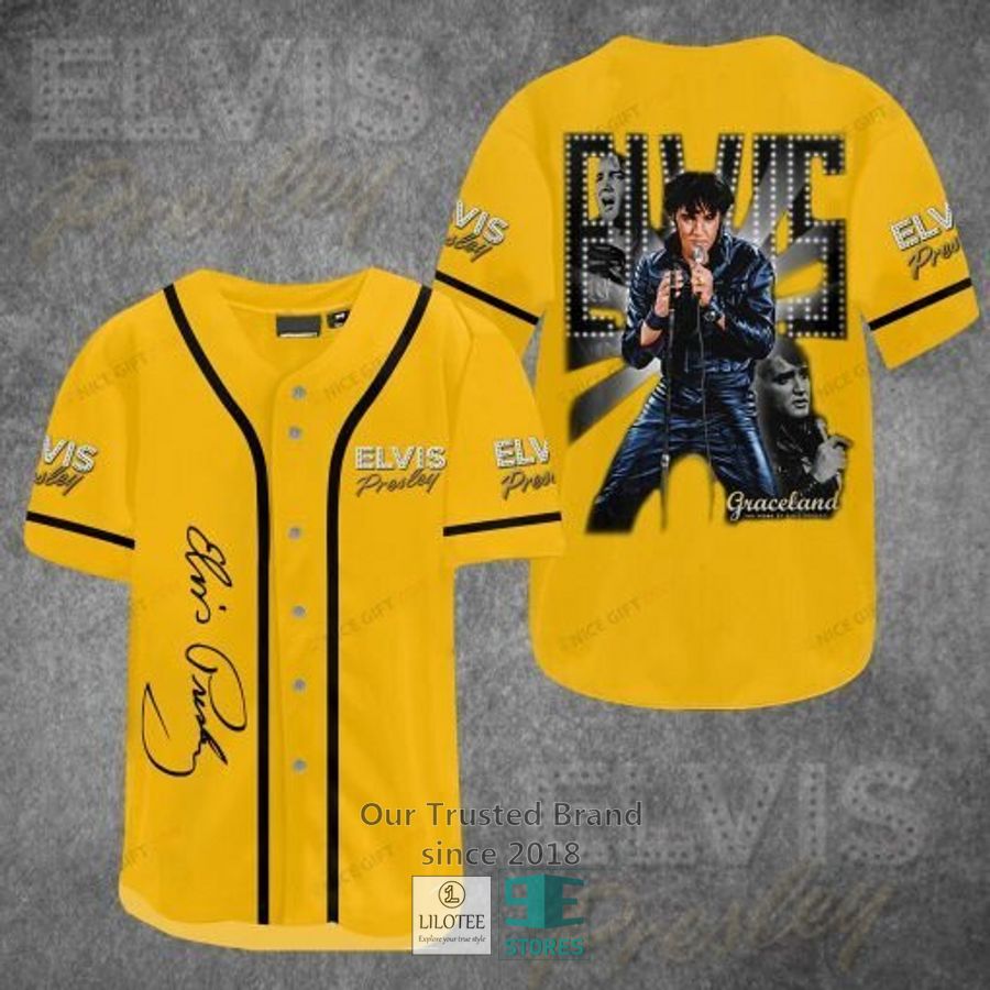 Elvis Presley Yellow Baseball Jersey Unisex T-shirt, Sweatshirt, Hoodie, Long Sleeve Tee - T-Shirt, Sweatshirt, Hoodie
