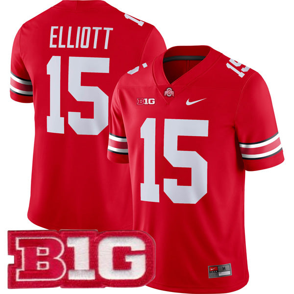 Ezekiel Elliott Ohio State Buckeyes Jersey Red sports jersey product view 1