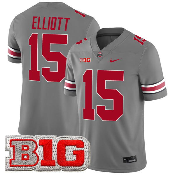 Ezekiel Elliott Ohio State Buckeyes Jersey Gray sports jersey product view 1