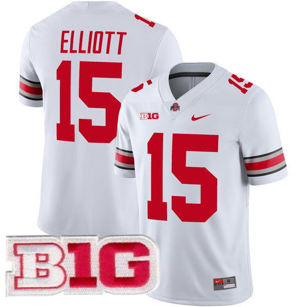 Ezekiel Elliott Ohio State Buckeyes Jersey White sports jersey product view 1