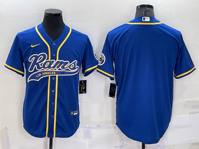 Men's Los Angeles Rams Blue Blank Jersey football jersey product view 1