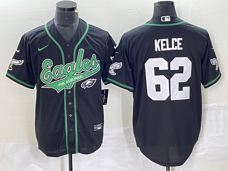 Men's Philadelphia Eagles Jason Kelce Black Game Jersey Joint Edition football jersey product view 1
