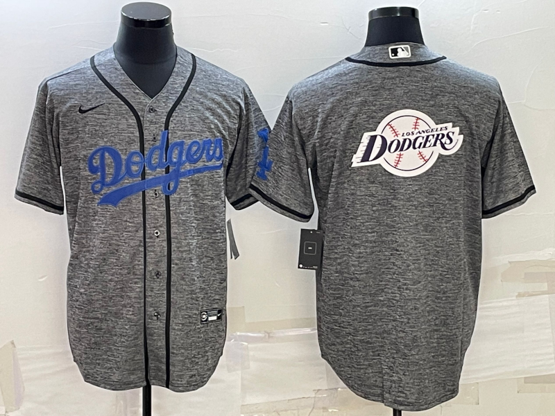 Men's Los Angeles Dodgers Gray Blank Replica Jersey baseball jersey product view 1