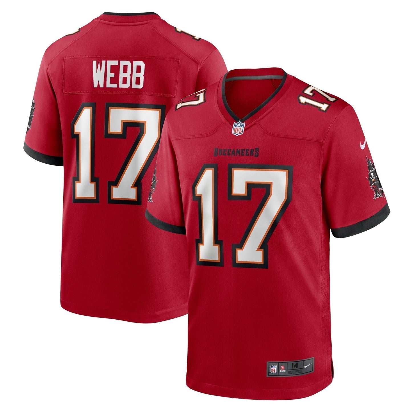 Raleigh Webb Tampa Bay Buccaneers Game Jersey - Red football jersey product view 1