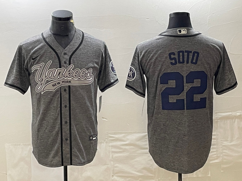 Men's New York Yankees Juan Soto Gray Game Jersey Joint Edition baseball jersey product view 1