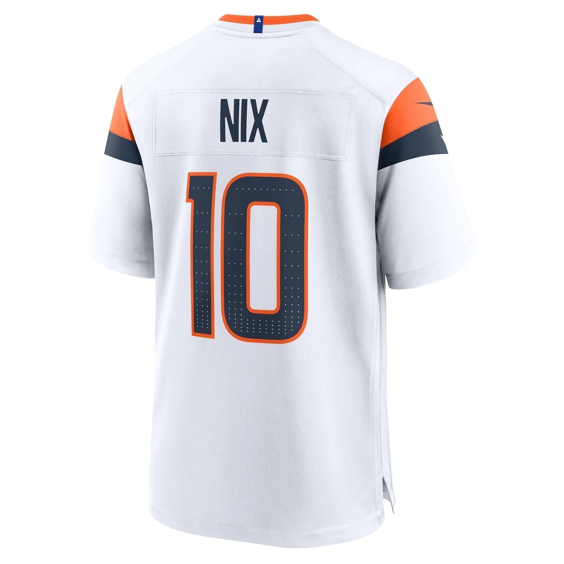 Bo Nix Denver Broncos Game Jersey - White football jersey product view 3