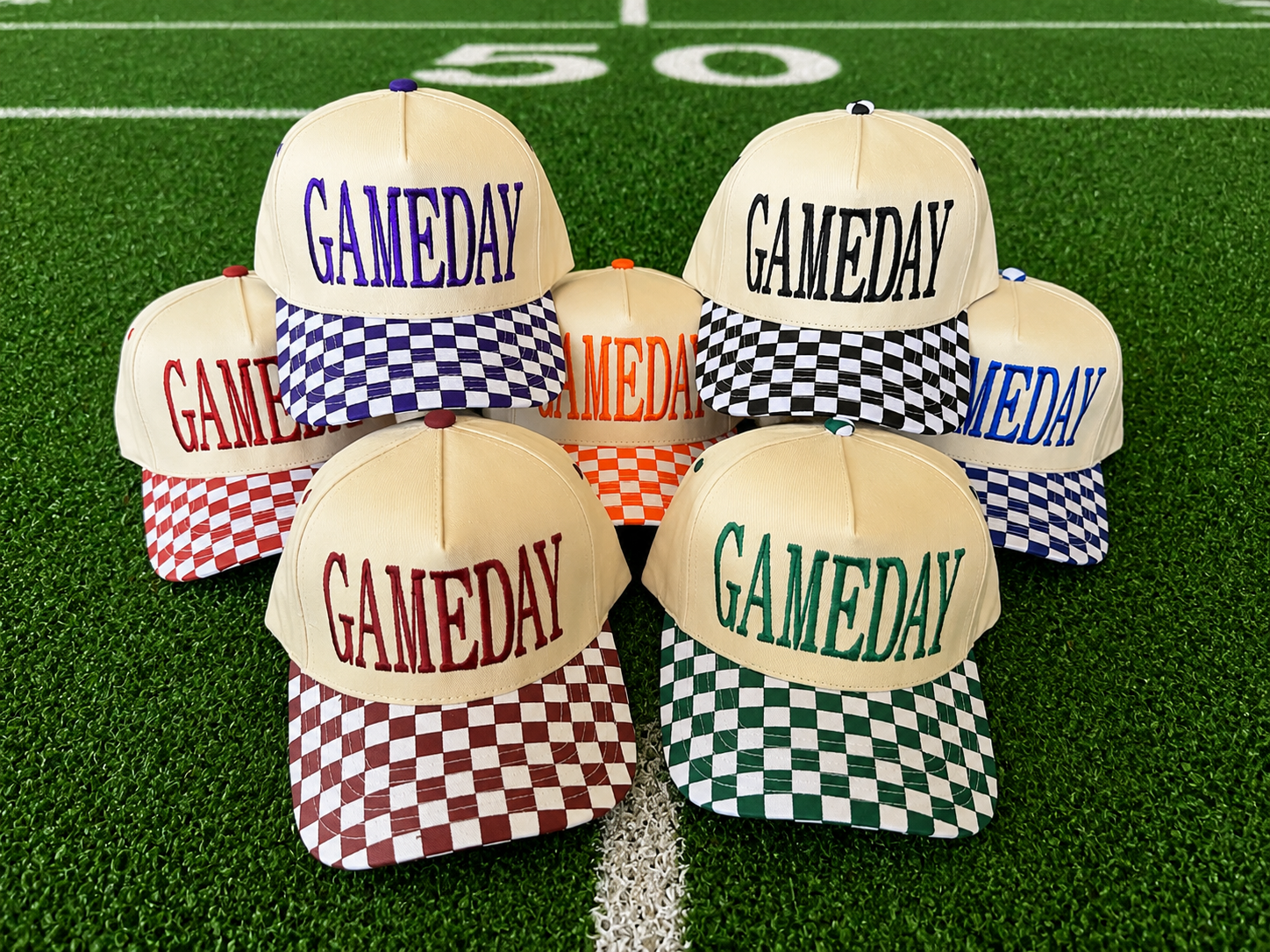 Gameday Checkered Hat Unisex T-shirt, Sweatshirt, Hoodie, Long Sleeve Tee - T-Shirt, Sweatshirt, Hoodie