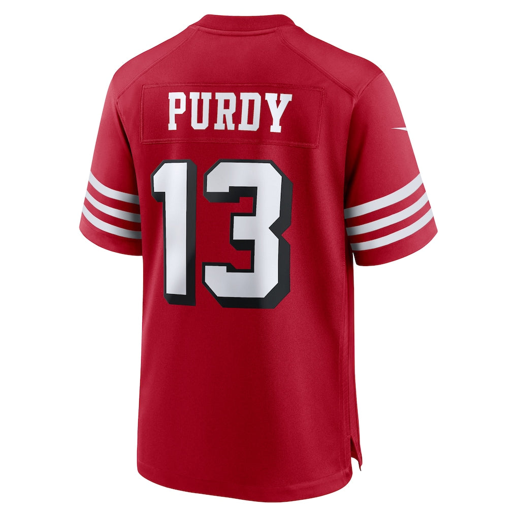 SF.49ers #13 Brock Purdy Scarlet Alternate Game Player Jersey football jersey product view 1