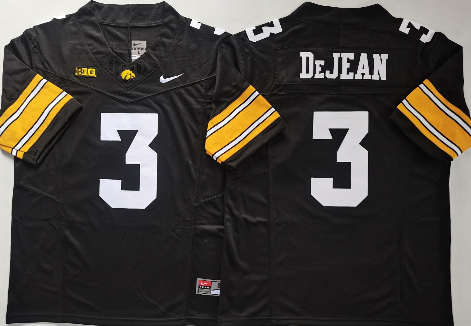 Men's Iowa Hawkeyes Cooper DeJean #3 Black Player Jersey sports jersey product view 1