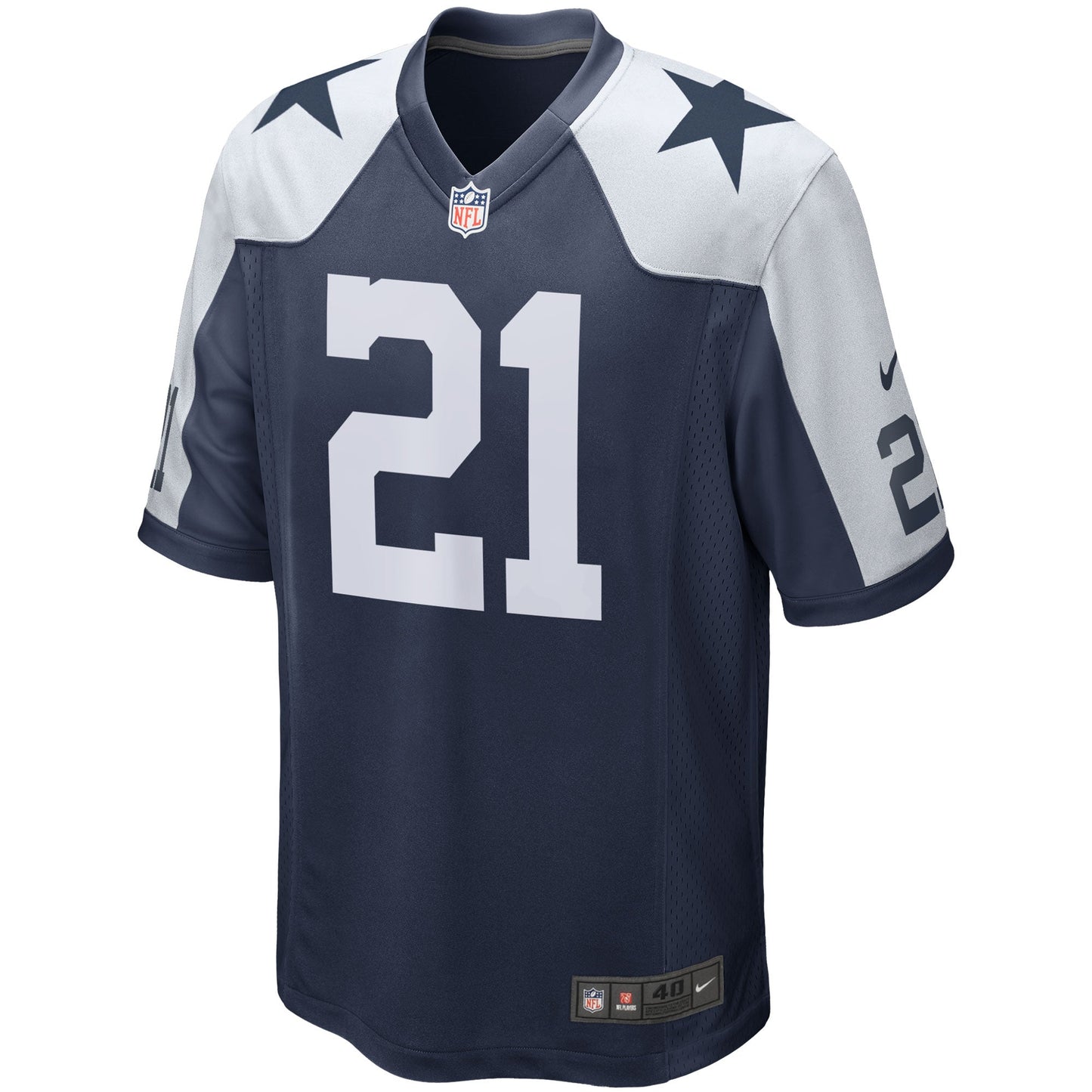 Ezekiel Elliott Dallas Cowboys Alternate Game Team Jersey - Navy football jersey product view 2