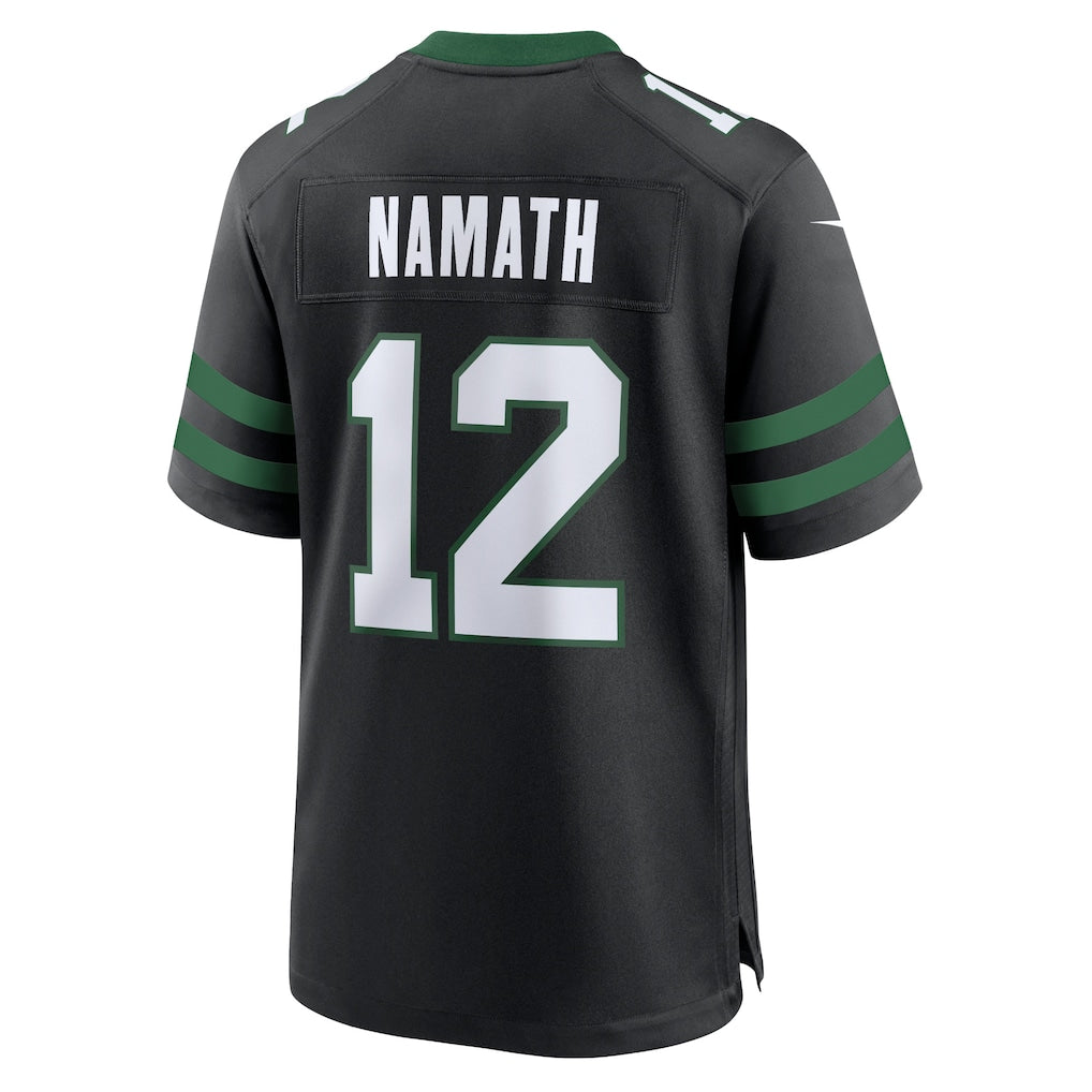 NY.Jets #12 Joe Namath Legacy Black Alternate Retired Player Game Jersey football jersey product view 1