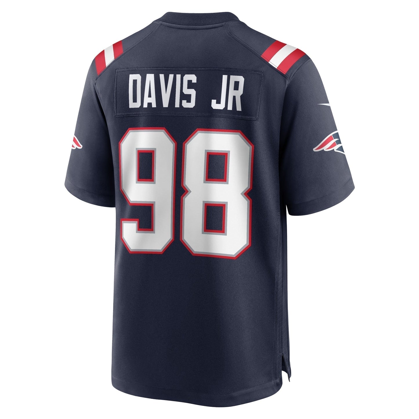 Carl Davis Jr. New England Patriots Game Jersey - Navy football jersey product view 3