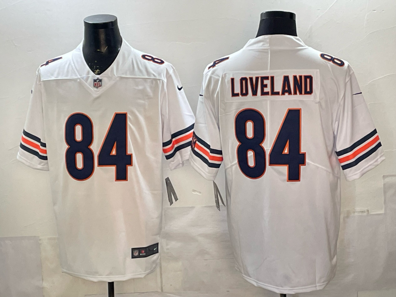 Men's Chicago Bears Colston Loveland #84 White Vapor F.U.S.E. Limited Jersey football jersey product view 1
