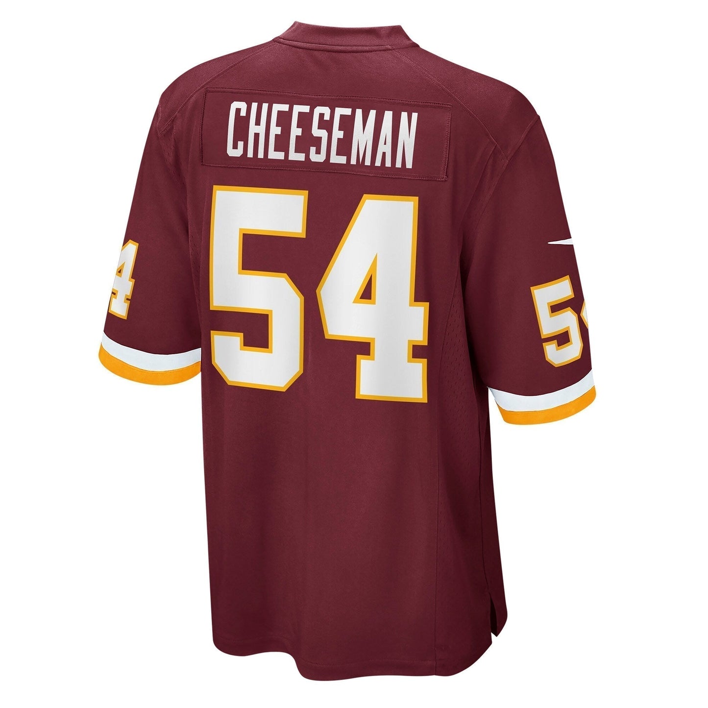 Camaron Cheeseman Washington Football Team Game Jersey - Burgundy football jersey product view 3