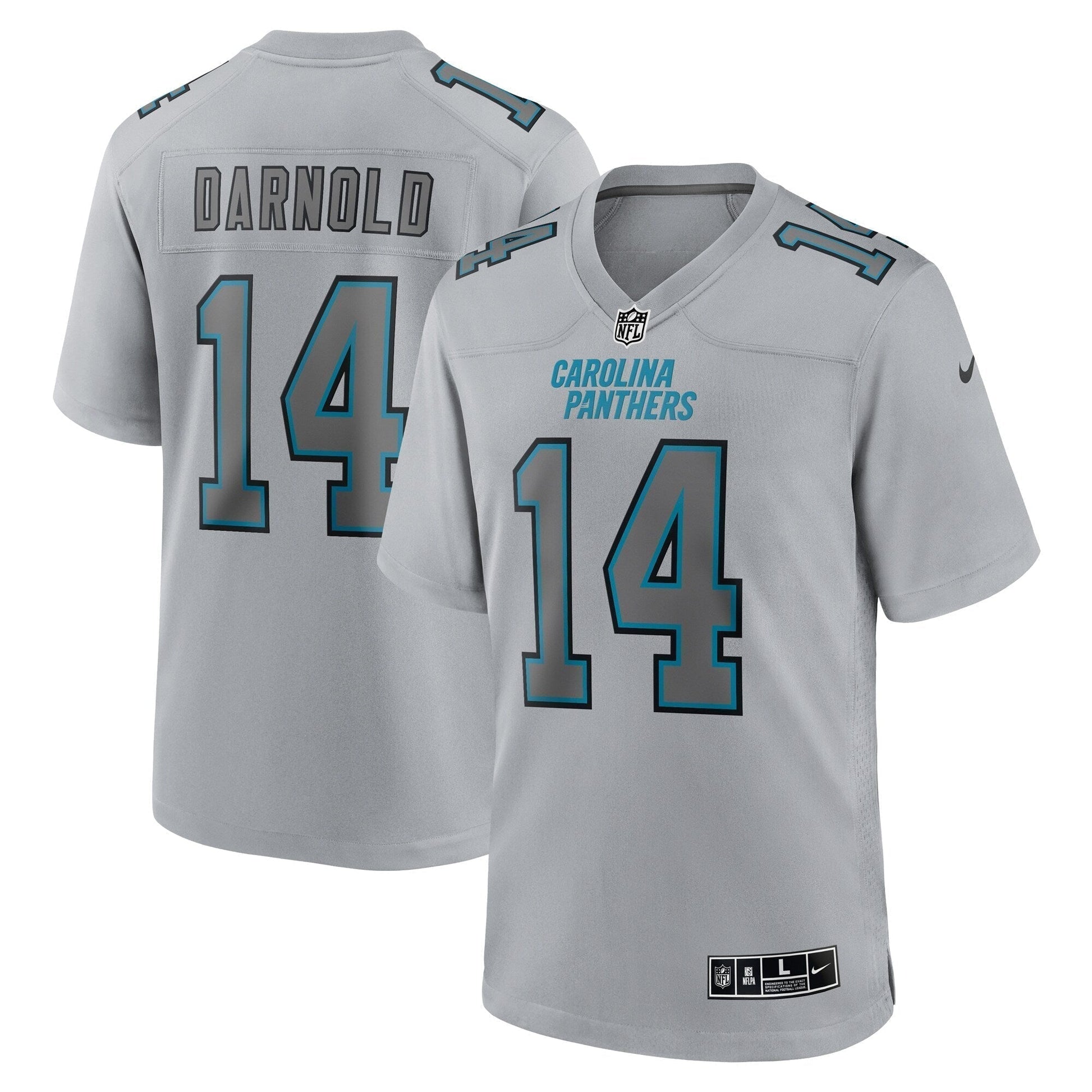 Sam Darnold Carolina Panthers Atmosphere Fashion Game Jersey - Gray football jersey product view 1