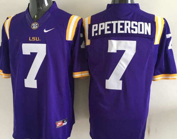 Men's LSU Tigers Patrick Peterson Purple Player Game Jersey sports jersey product view 1