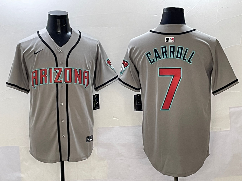 Men's Arizona Diamondbacks Corbin Carroll #7 Gray Limited Player Jersey baseball jersey product view 1