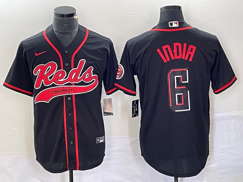 Men's Cincinnati Reds Jonathan India Black Replica Player Jersey Joint Edition baseball jersey product view 1