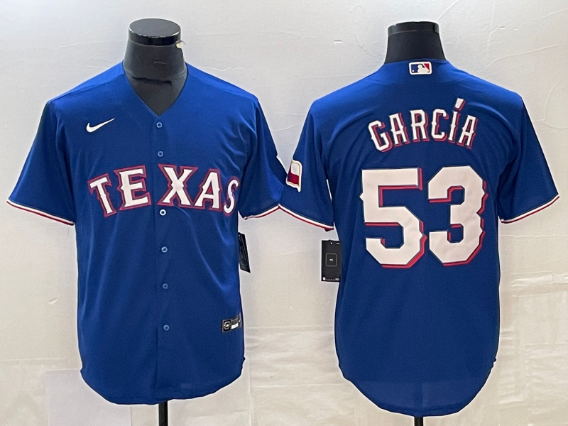 Men's Texas Rangers Adolis Garcia Blue Replica Baseball Jersey baseball jersey product view 1