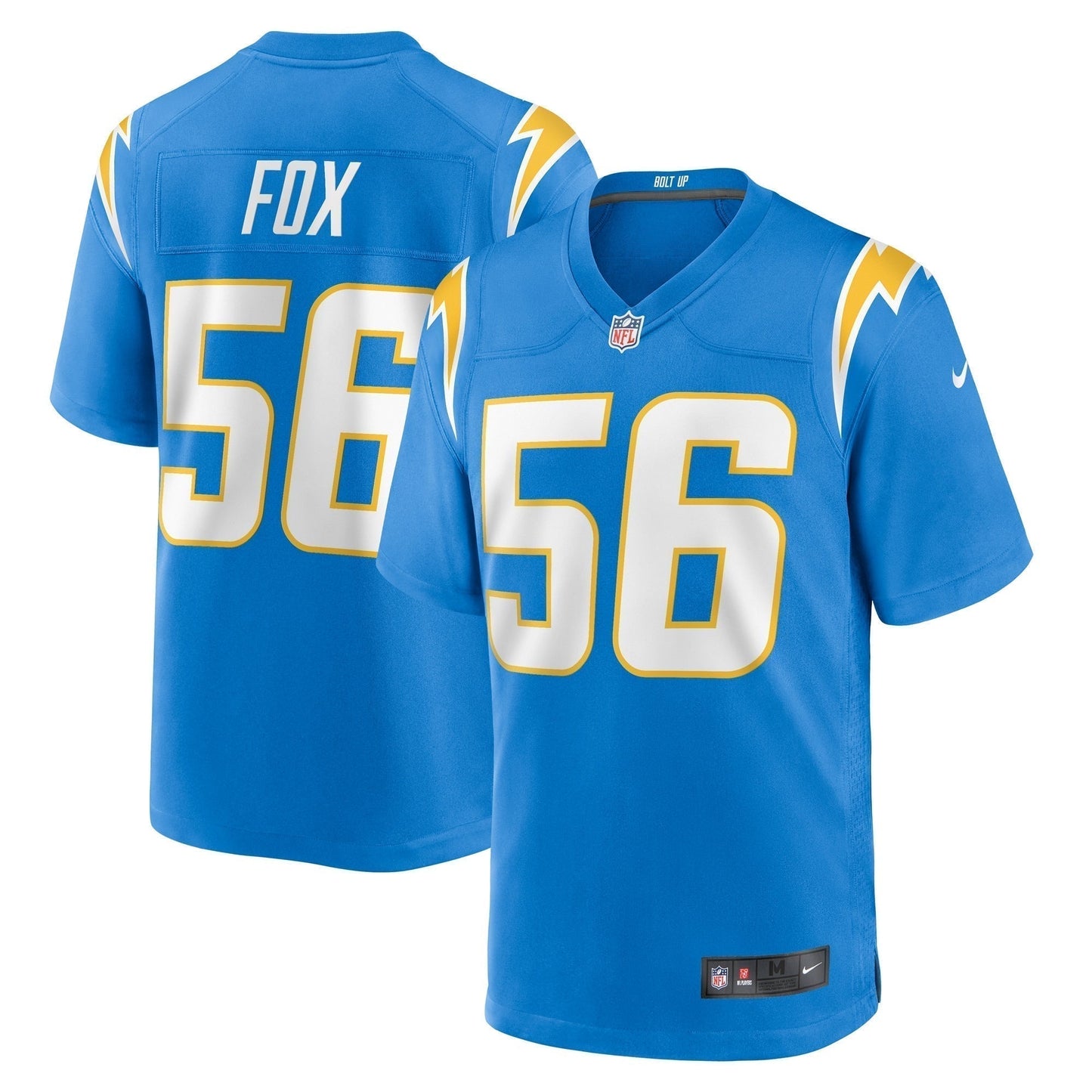Morgan Fox Los Angeles Chargers Game Jersey - Powder Blue football jersey product view 1