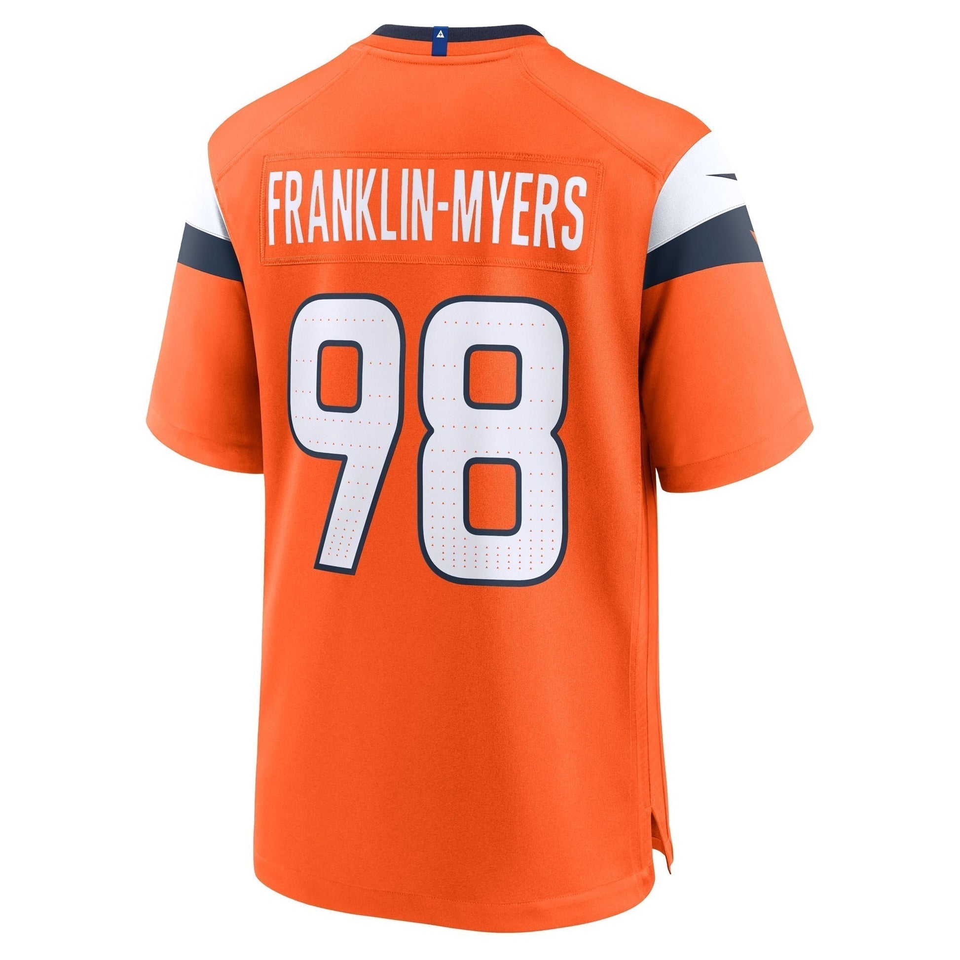 John Franklin-Myers Denver Broncos Team Game Jersey - Orange football jersey product view 3