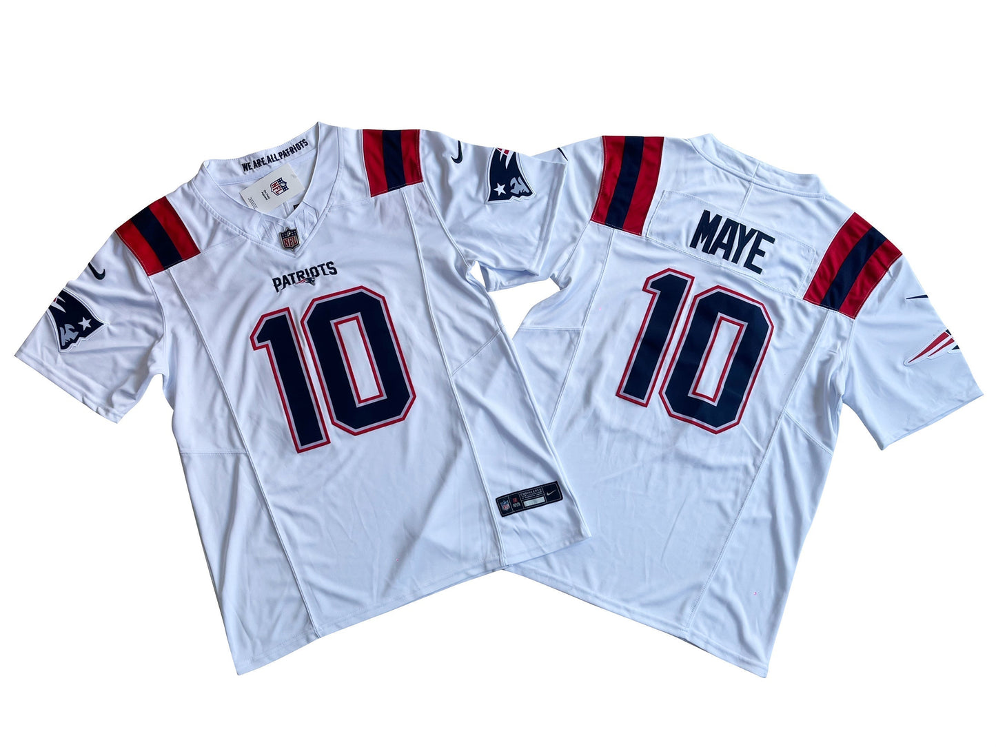 New England Patriots 10# Mac Jones Vapor F.U.S.E. Limited White Jersey football jersey product view 1