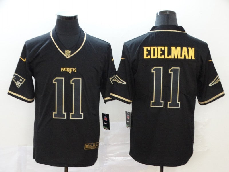 Men's New England Patriots #11 Julian Edelman Black Player Game Jersey1 football jersey product view 1