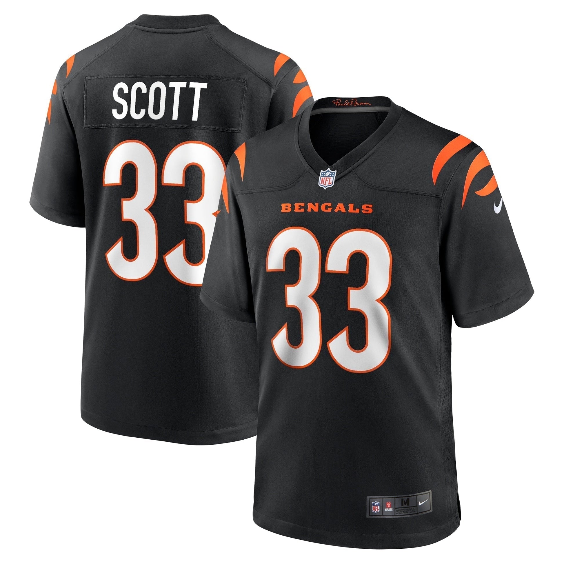 Nick Scott Cincinnati Bengals Game Jersey - Black football jersey product view 1