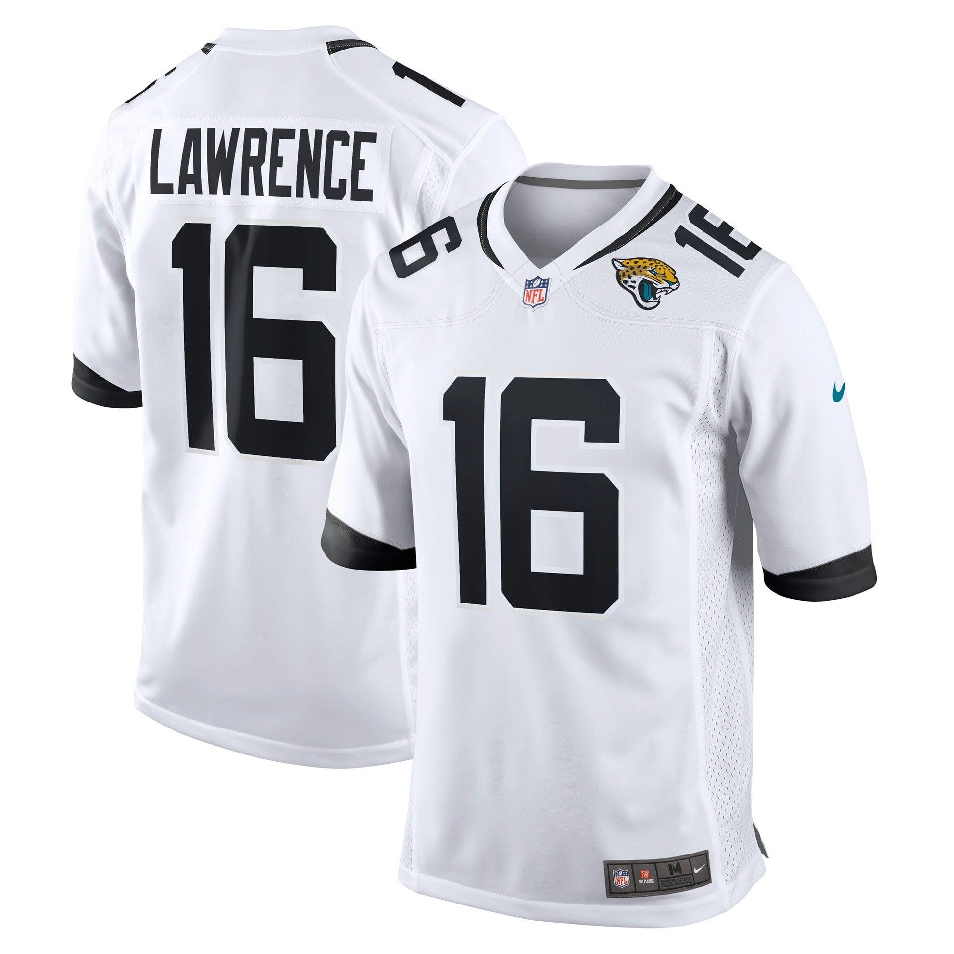 Trevor Lawrence Jacksonville Jaguars White Game Jersey - White football jersey product view 1