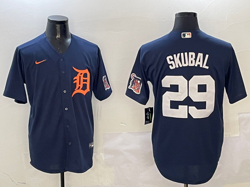 Men's Detroit Tigers Tarik Skubal Navy Limited Player Jersey baseball jersey product view 1