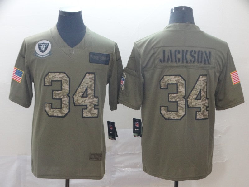 Men's Las Vegas Raiders Bo Jackson #34 Brown Player Game Jersey1 football jersey product view 1
