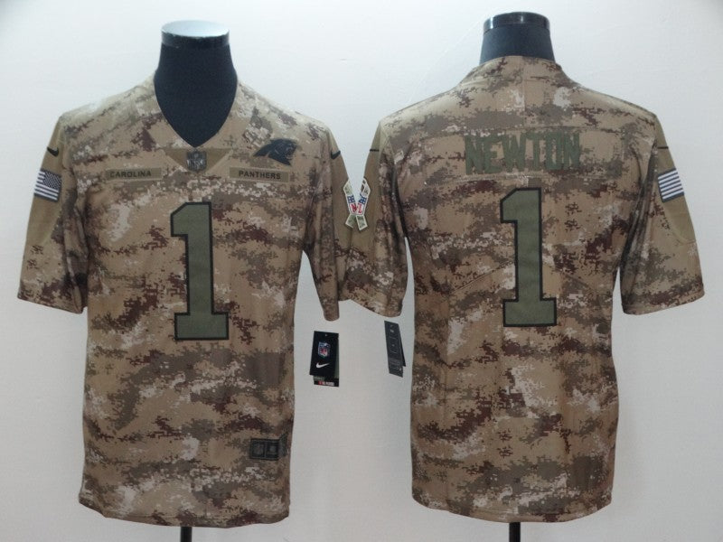 Men's Carolina Panthers Cam Newton #1 Camouflage Game Jersey1 football jersey product view 1