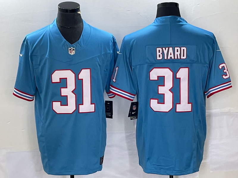 Men's Tennessee Titans Kevin Byard Light Blue Oilers Throwback Vapor F.U.S.E. Limited Jersey hockey jersey product view 1