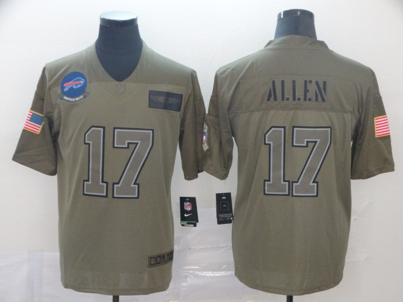 Men's Buffalo Bills Josh Allen #17 Brown Game Jersey1 football jersey product view 1