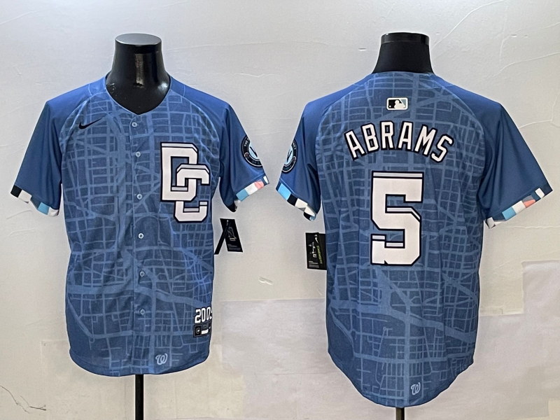 Men's Washington Nationals CJ Abrams #5 Blue 2025 City Connect Limited Player Jersey1 baseball jersey product view 1