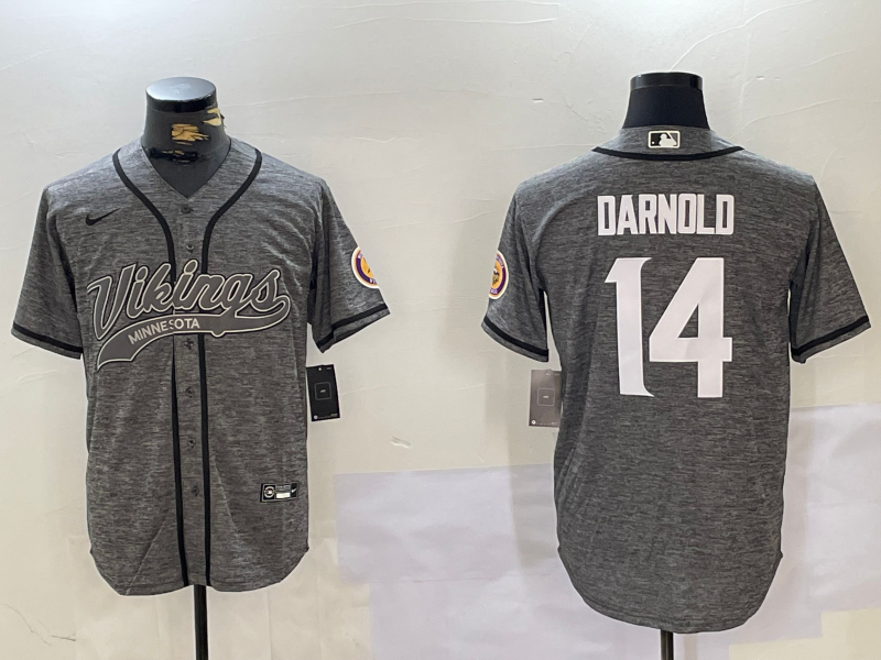 Men's Minnesota Vikings Sam Darnold #14 Gray Team Game Jersey1 football jersey product view 1