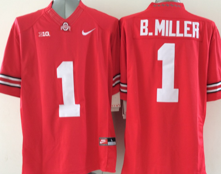 Men's Ohio State Buckeyes Braxton Miller Scarlet Player Game Jersey sports jersey product view 1